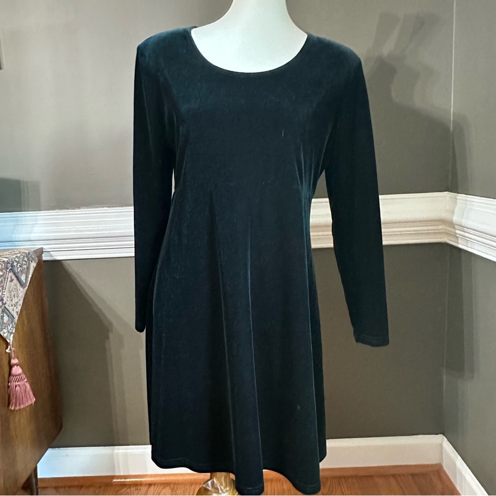 Vintage 80s/90s Elegant Dark Green Velvet Dress